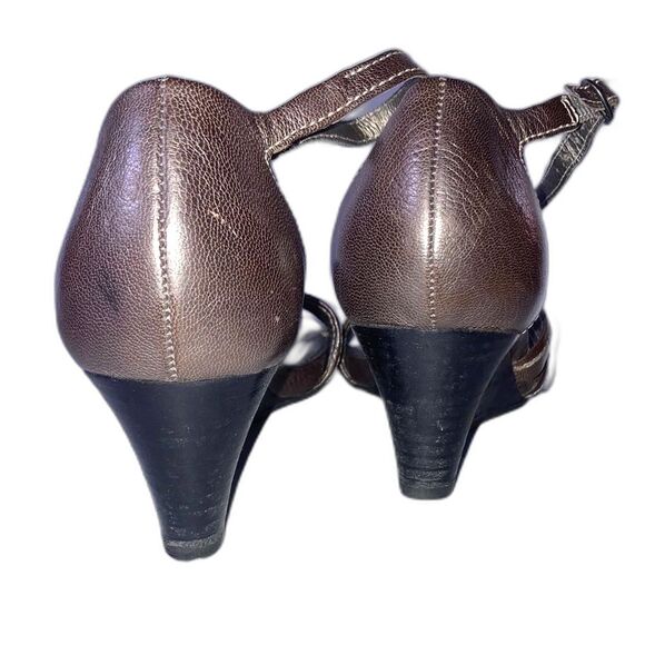 CLARKS Strappy Heel Sandals Ankle Strap Active Air Gray Platinum Metallic 7.5M - Picture 7 of 8